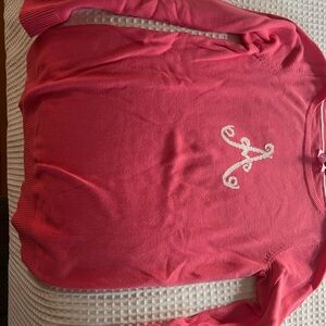 Lilly Pulitzer Pink Sweater with White Design